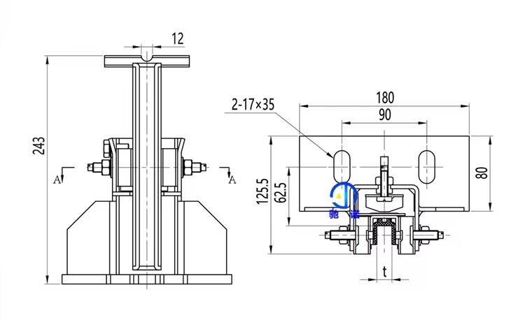 Elevator Sliding Guide Shoe Car Main Guide Shoe Lining Steel Elevator Accessories B22 Guide Shoe 10mm 16mm